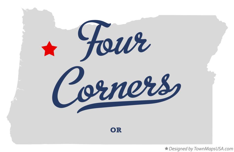Map of Four Corners, OR, Oregon