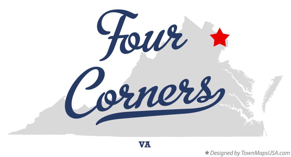 Map of Four Corners, VA, Virginia