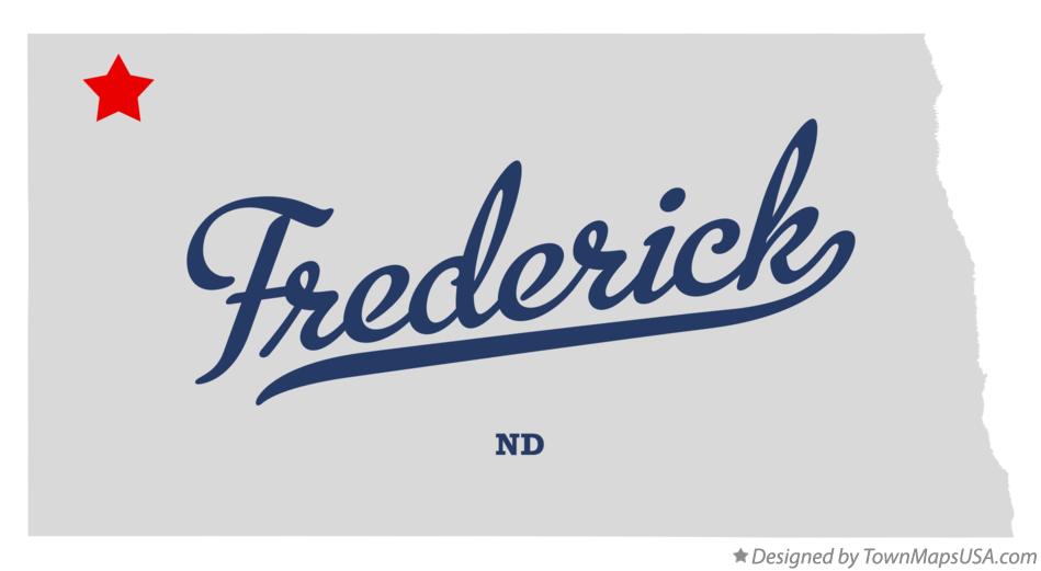 Map of Frederick, ND, North Dakota