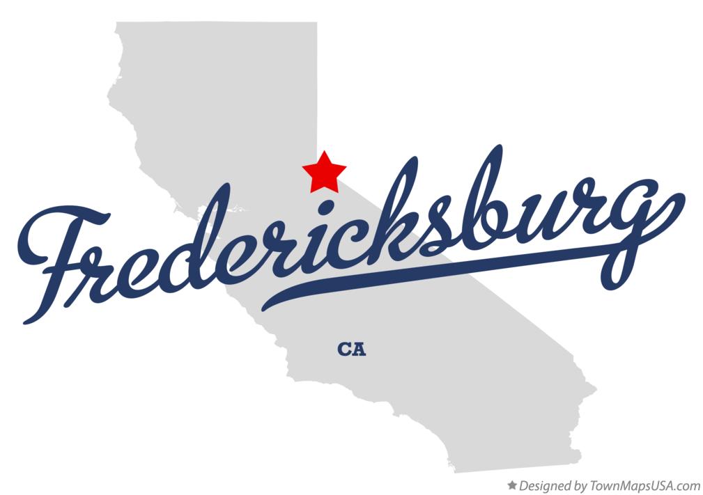 Map of Fredericksburg, CA, California
