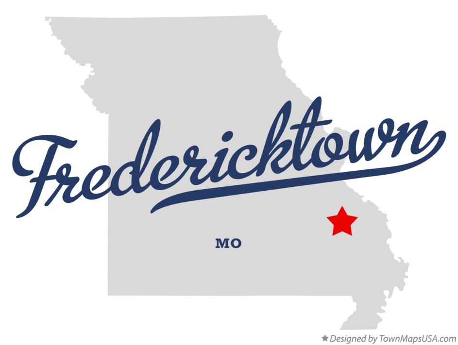 Map of Fredericktown, MO, Missouri