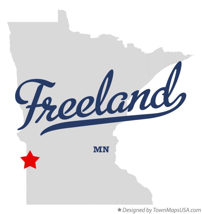 Map of Freeland, MN, Minnesota