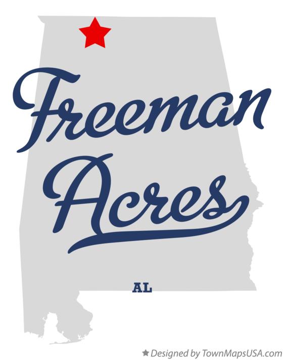 Map of Freeman Acres, AL, Alabama