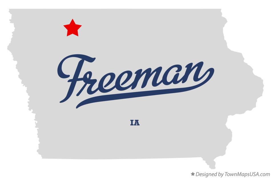 Map of Freeman, IA, Iowa