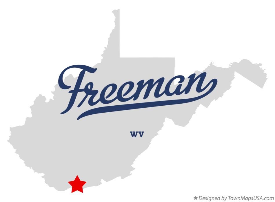 Map of Freeman, WV, West Virginia