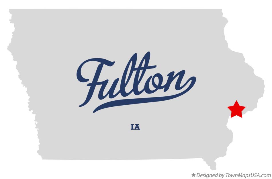 Map of Fulton, Muscatine County, IA, Iowa