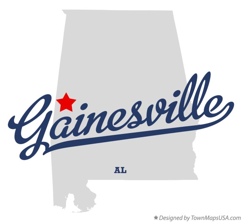 Map of Gainesville, AL, Alabama