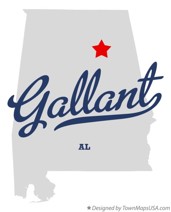 Map of Gallant, AL, Alabama