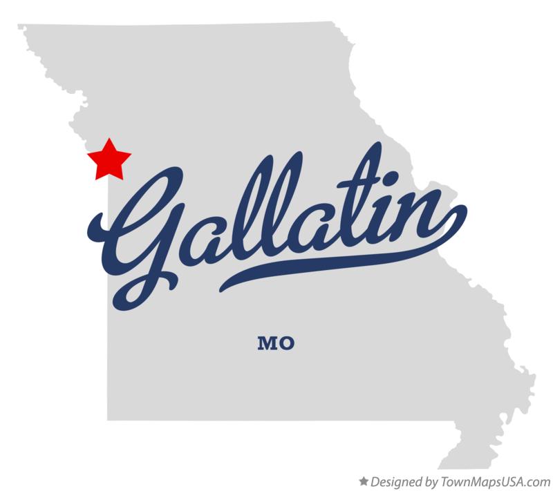 Map of Gallatin, Clay County, MO, Missouri
