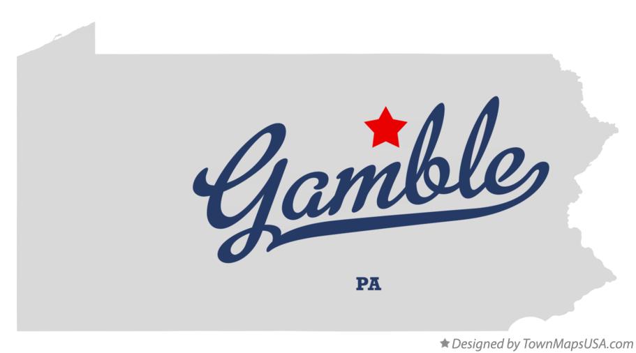 Map of Gamble, PA, Pennsylvania