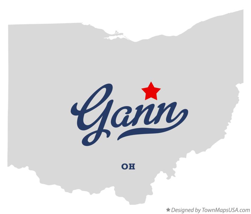 Map of Gann, OH, Ohio