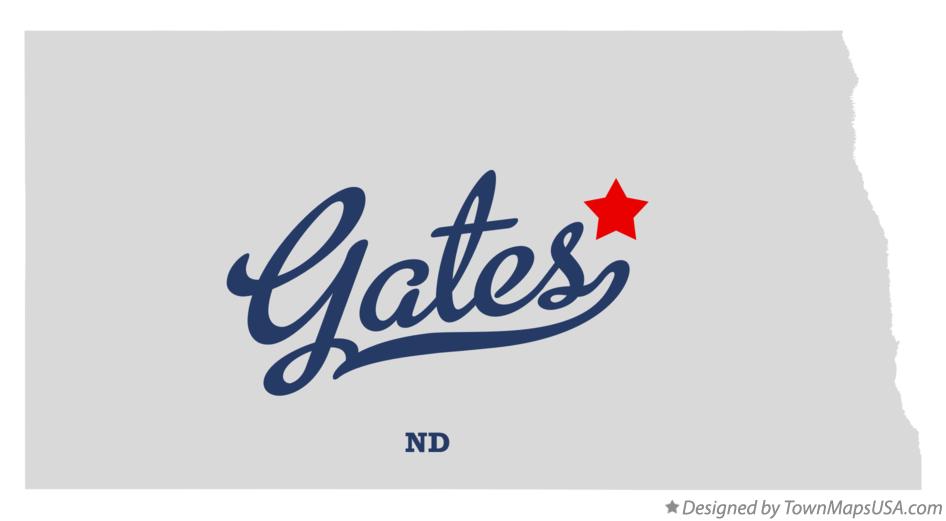Map of Gates, ND, North Dakota