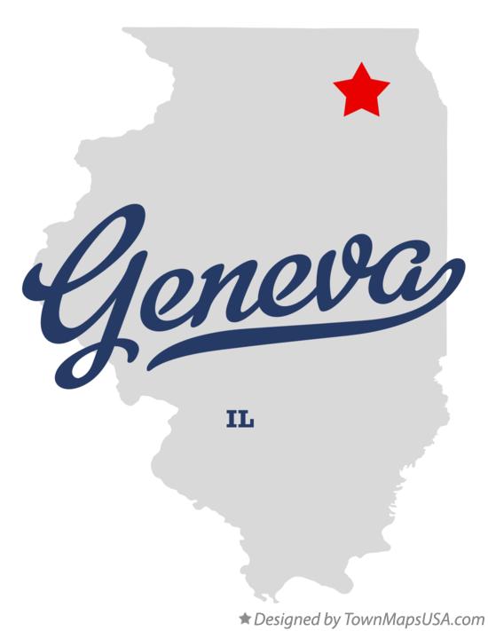 Map of Geneva, IL, Illinois