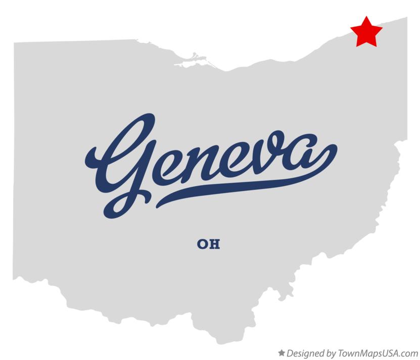 Map of Geneva, OH, Ohio