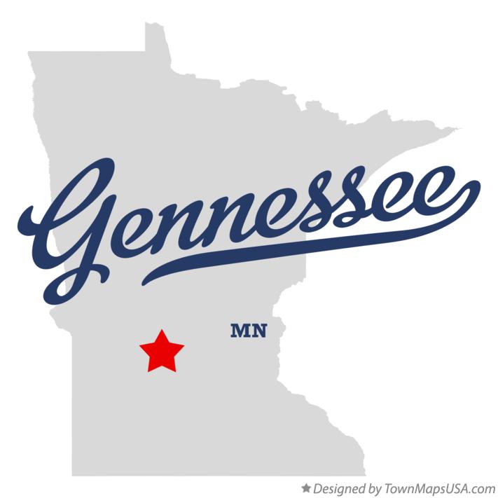 Map of Gennessee, MN, Minnesota