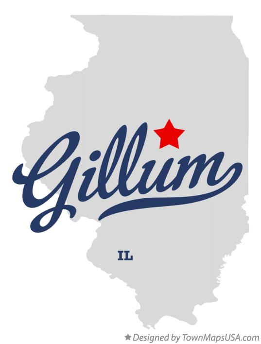 Map of Gillum, IL, Illinois