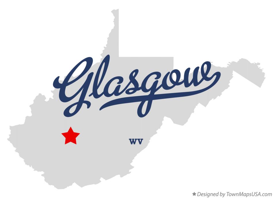 Map of Glasgow, WV, West Virginia