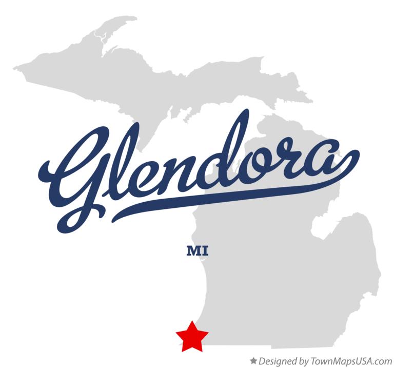 Map of Glendora, MI, Michigan