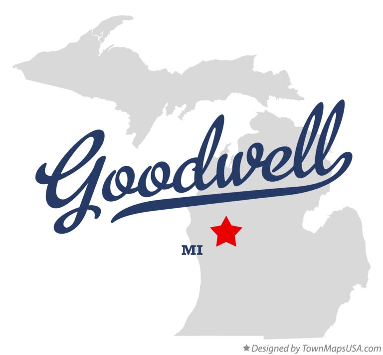 Map of Goodwell, MI, Michigan