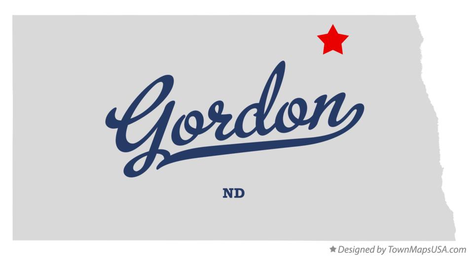 Map of Gordon, ND, North Dakota