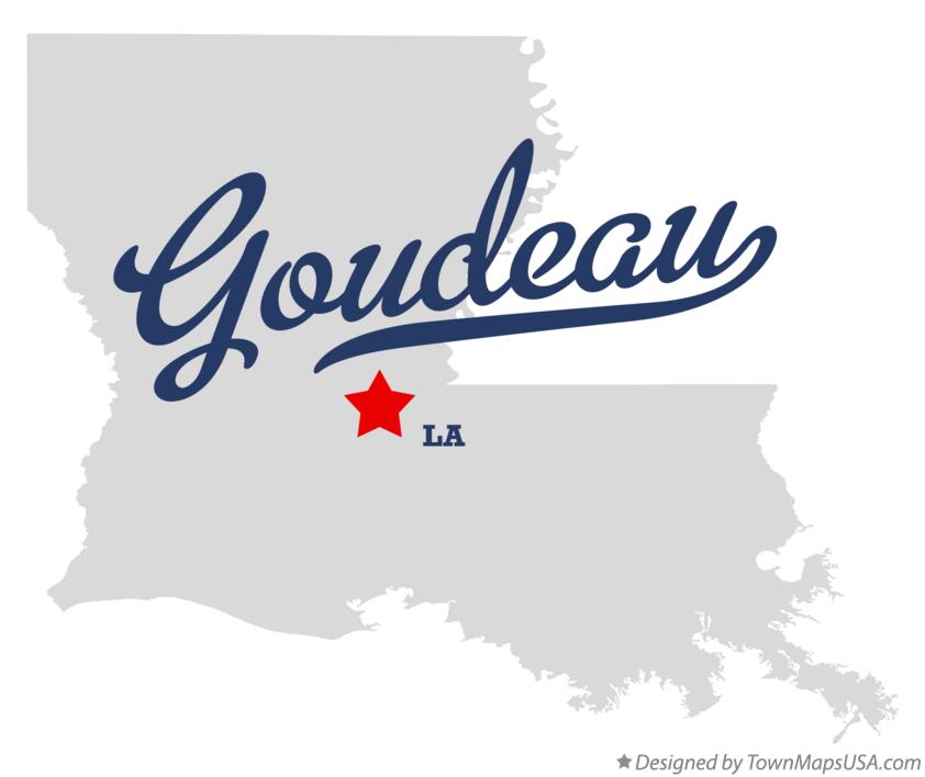 Map of Goudeau, LA, Louisiana