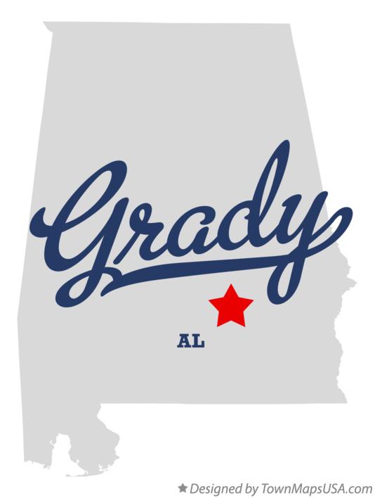Map of Grady, AL, Alabama