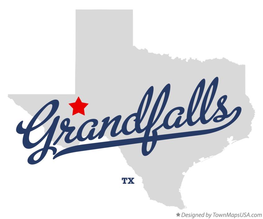 Map of Grandfalls, TX, Texas