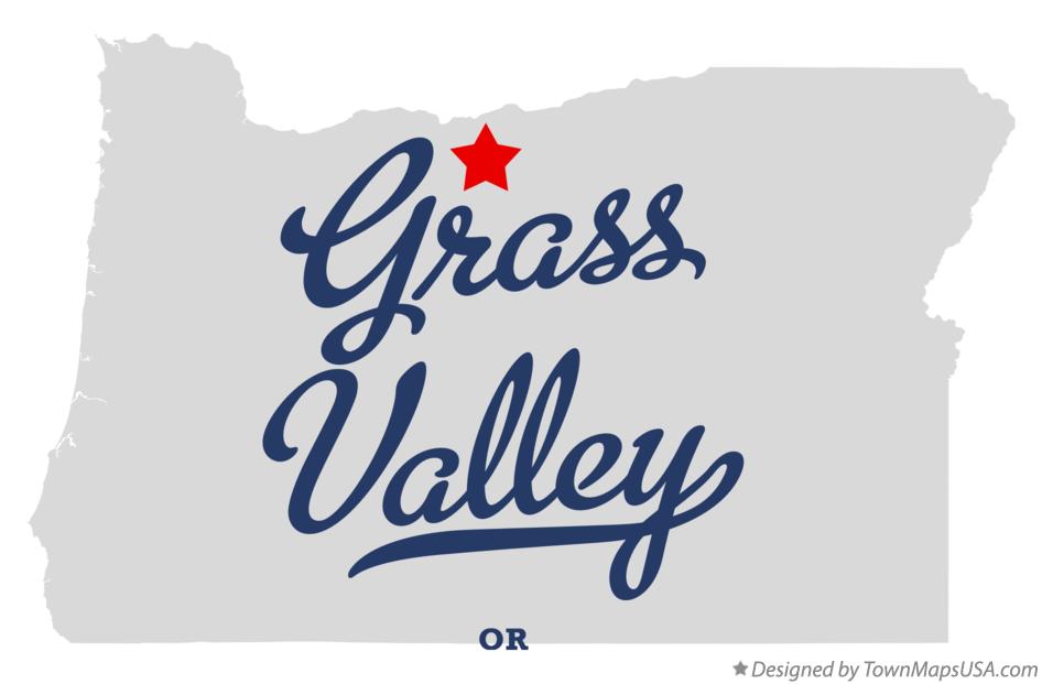 Map of Grass Valley, OR, Oregon