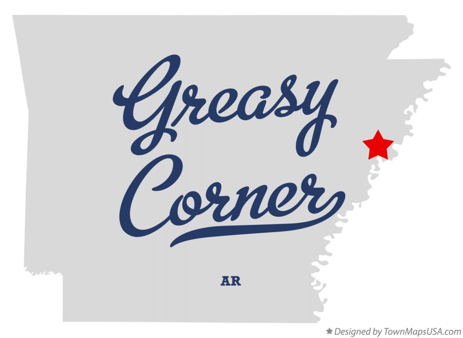 Map of Greasy Corner, AR, Arkansas