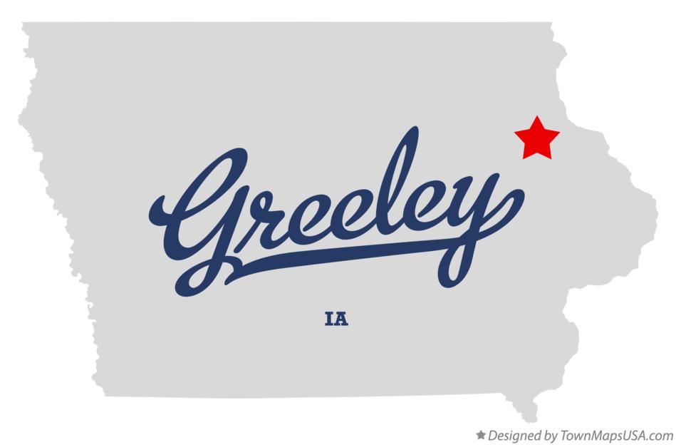 Map of Greeley, Delaware County, IA, Iowa