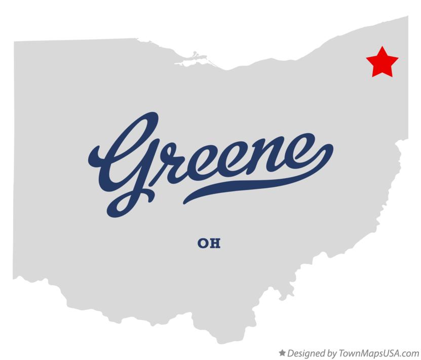 Map of Greene, OH, Ohio