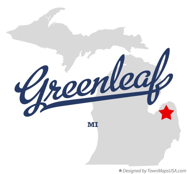 Map of Greenleaf, MI, Michigan
