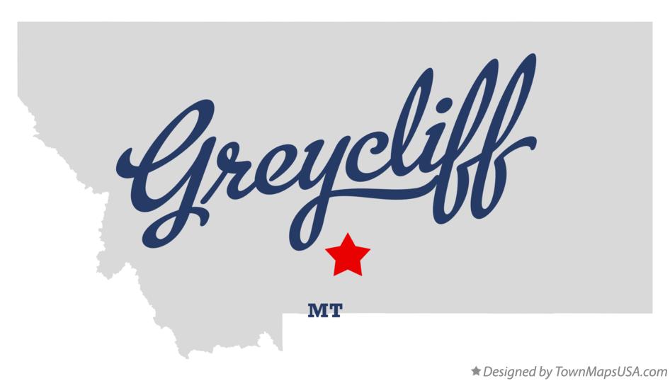 Map of Greycliff, MT, Montana