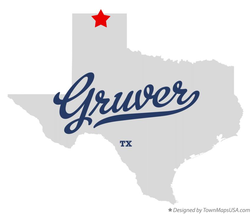 Map of Gruver, TX, Texas