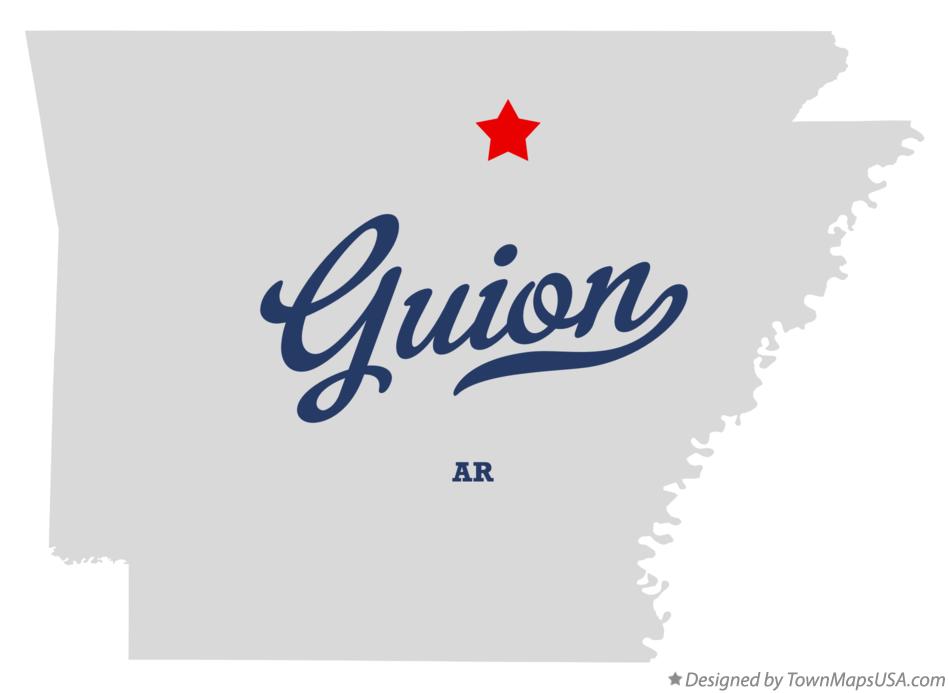 Map of Guion, AR, Arkansas