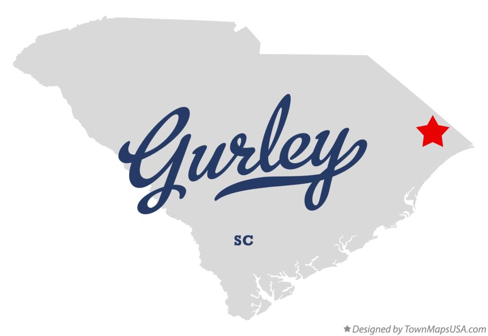 Map of Gurley, SC, South Carolina