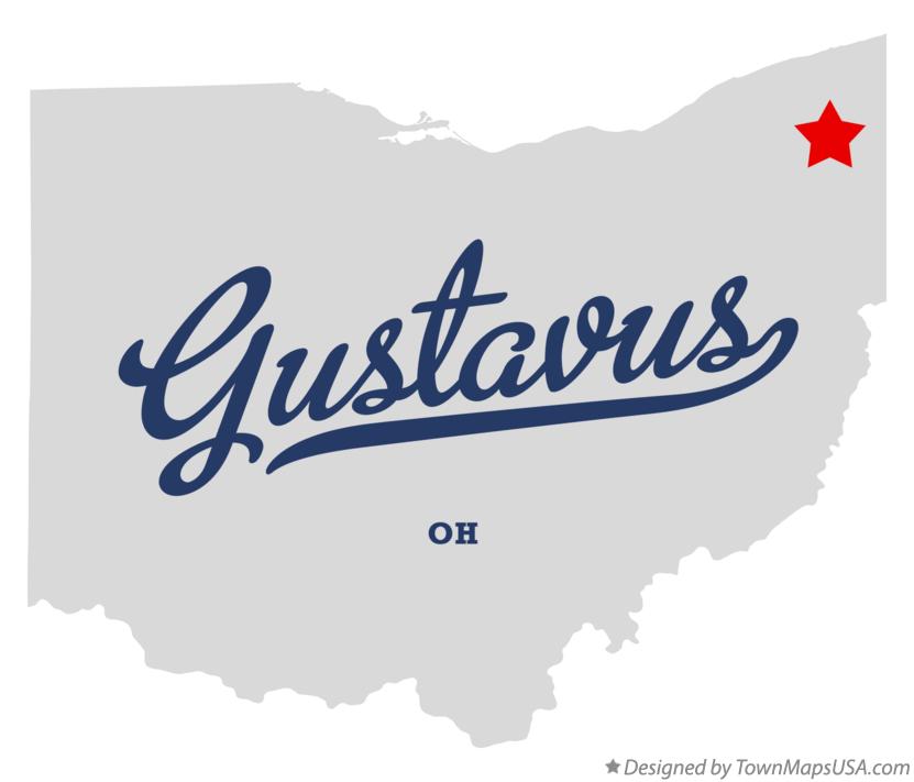 Map of Gustavus, OH, Ohio