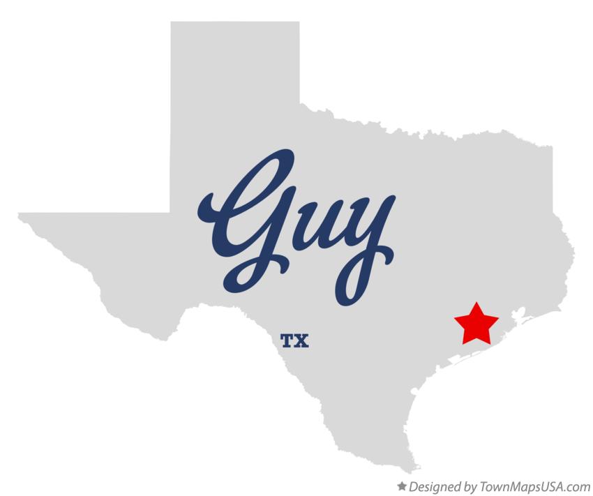 Map of Guy, TX, Texas