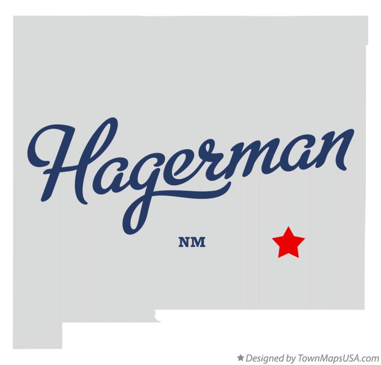 Map of Hagerman, NM, New Mexico