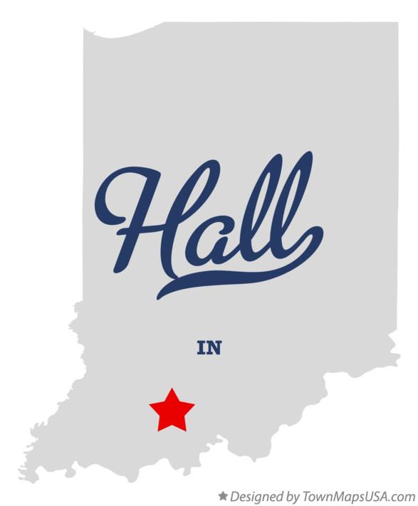 Map of Hall, IN, Indiana
