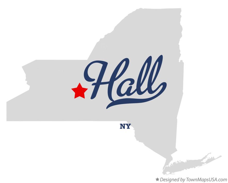 Map of Hall, NY, New York