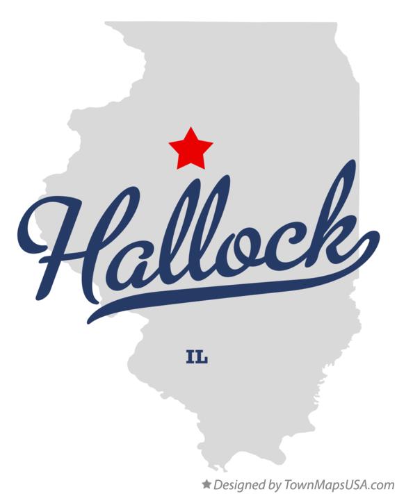 Map of Hallock, IL, Illinois