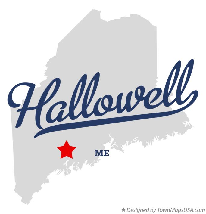 Map of Hallowell, ME, Maine