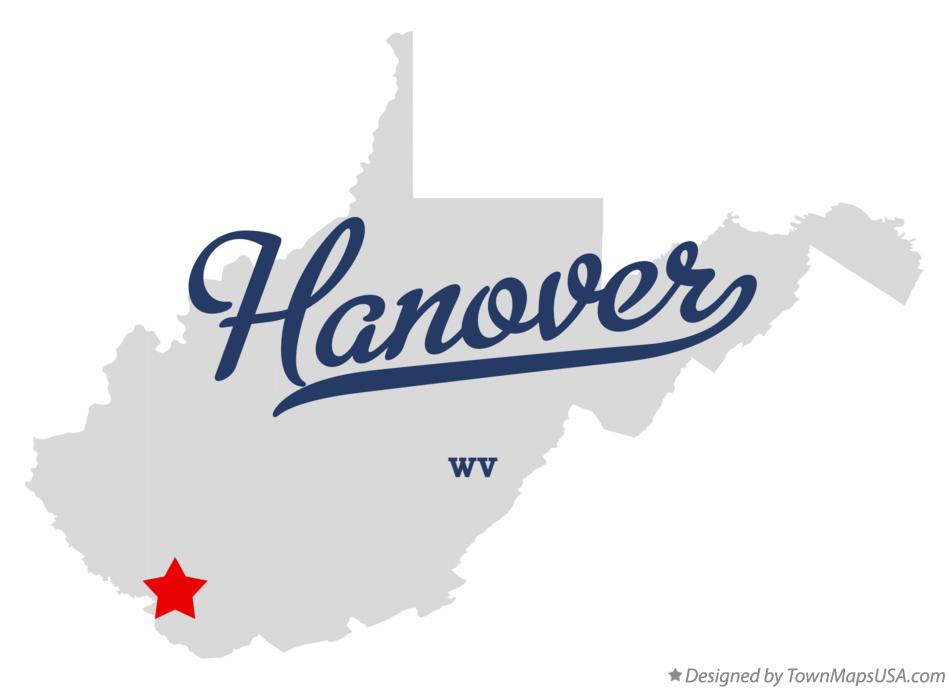 Map of Hanover, WV, West Virginia