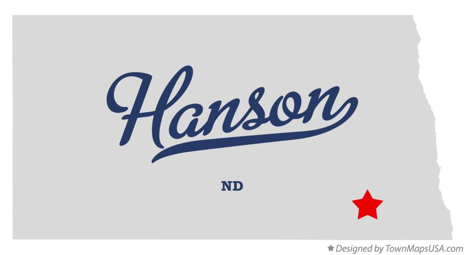 Map of Hanson, ND, North Dakota