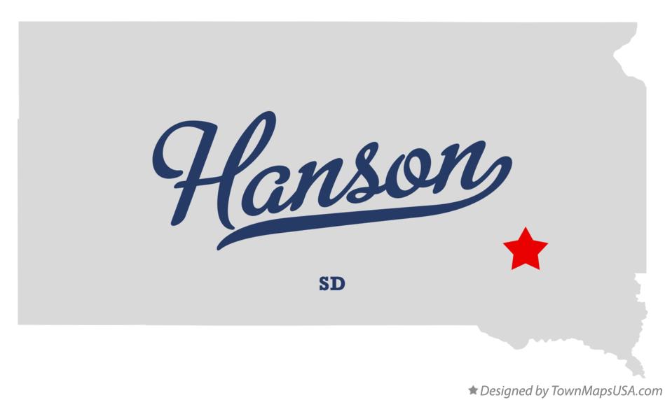 Map of Hanson, SD, South Dakota