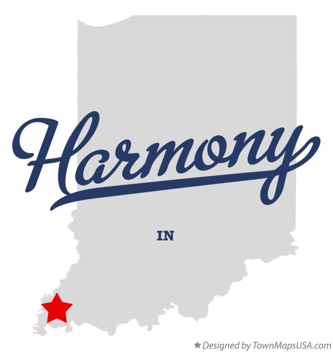 Map of Harmony, Posey County, IN, Indiana