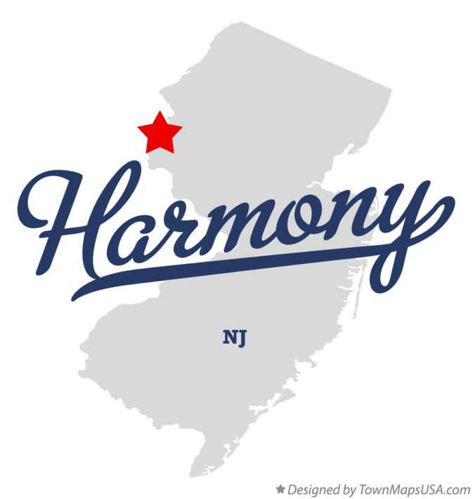Map of Harmony, NJ, New Jersey