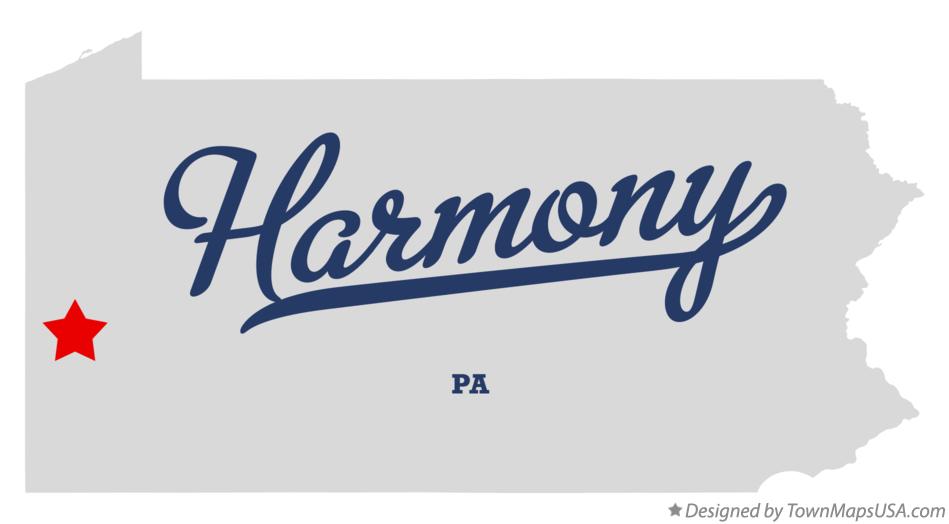 Map of Harmony, Beaver County, PA, Pennsylvania