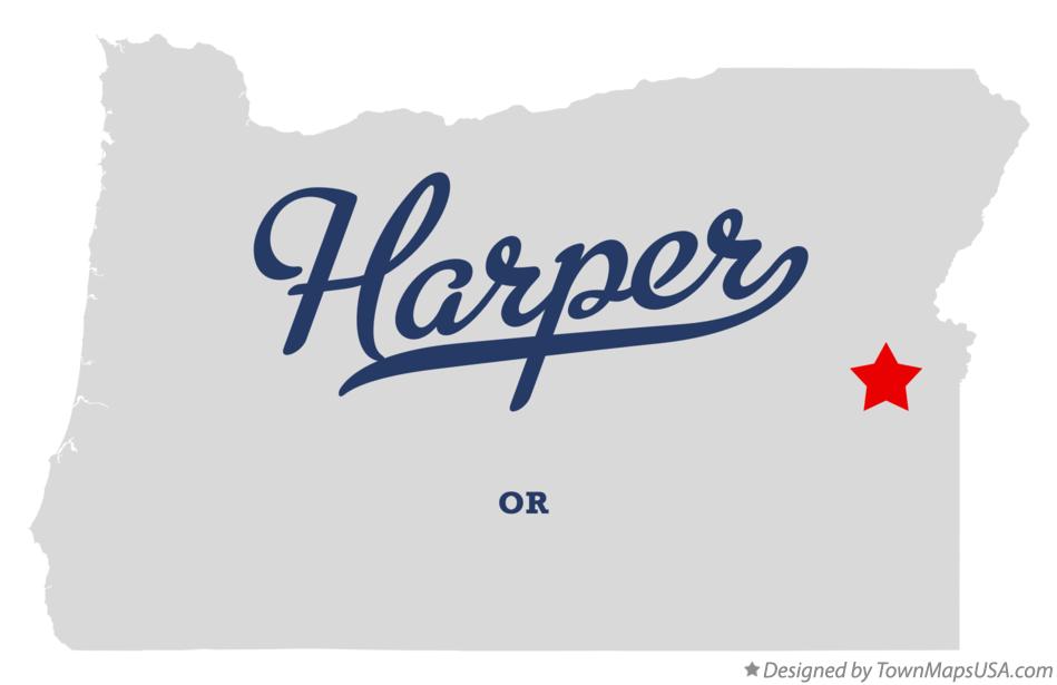 Map of Harper, OR, Oregon